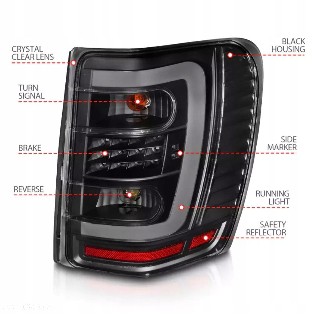 Lampy tyl 2sz Smoke Black Clear Tuning Led Jeep Grand Cherokee WJ 1999-2005 - 8