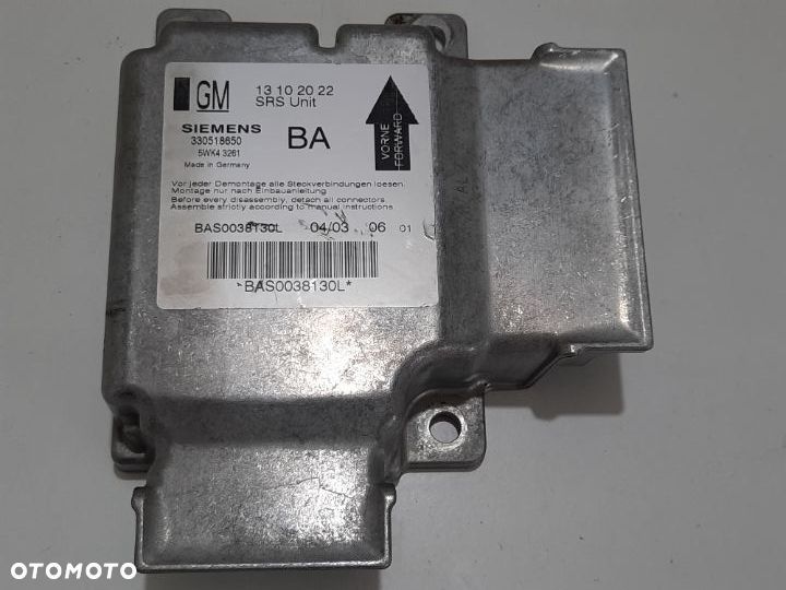 SENSOR MODUL AIRBAG PODUSZEK OPEL VECTRA C 02-05 SLASK WYSYLKA VAT - 1