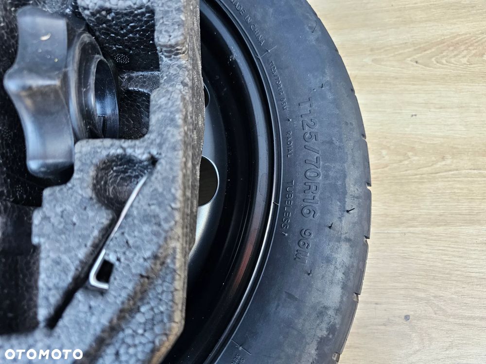 KOŁO DOJAZDOWE ZAPAS ZESTAW LEWAREK VOLKSWAGEN GOLF PASSAT JETTA CADDY SHARAN 16 CALI 5x112 ET25,5 - 9