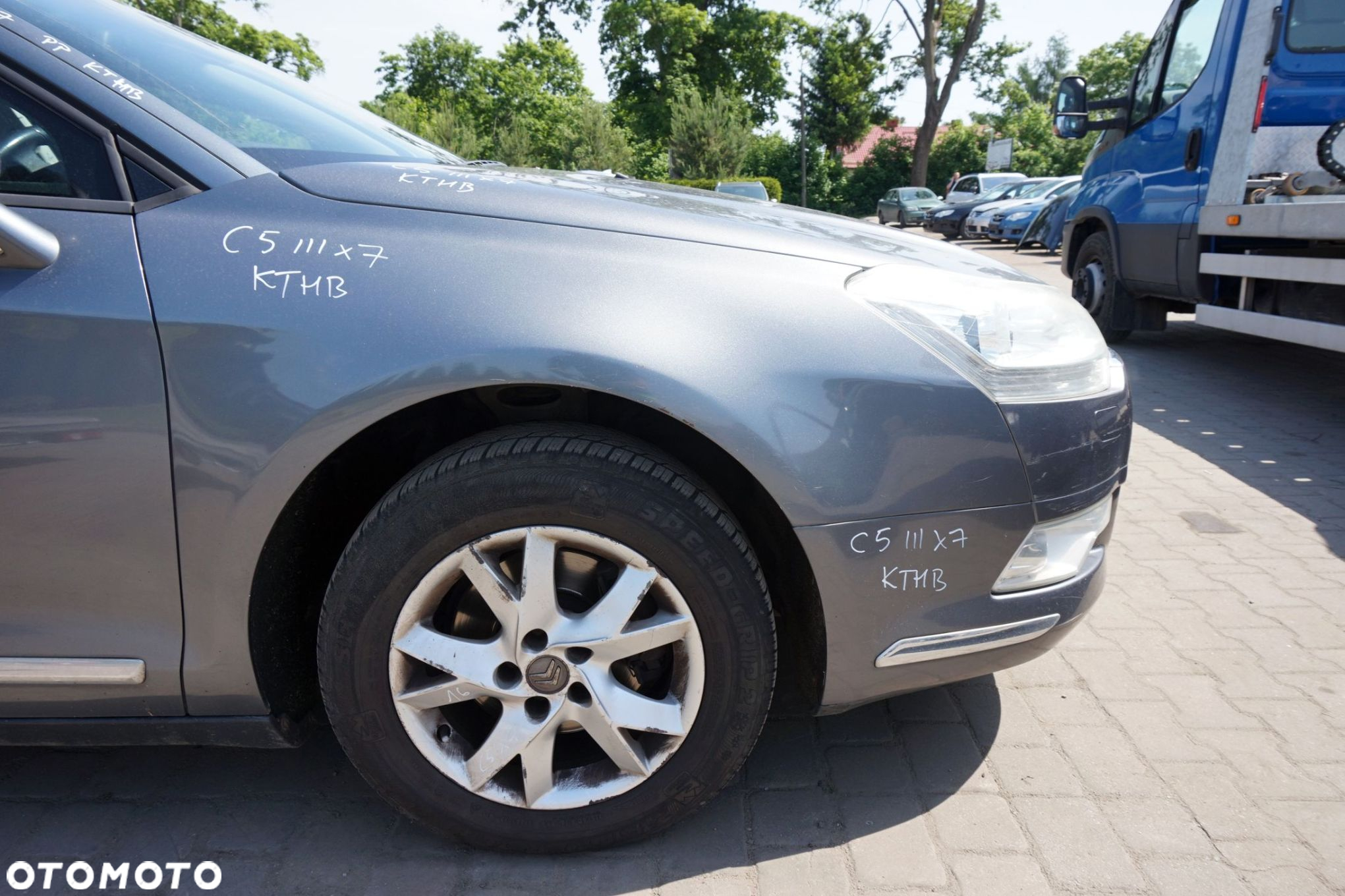 MASKA ZDERZAK BŁOTNIKI LAMPY C5 III X7 KTHB  CITROEN 2008-2017 SZARY PRZÓD KOMPLETNY - 13