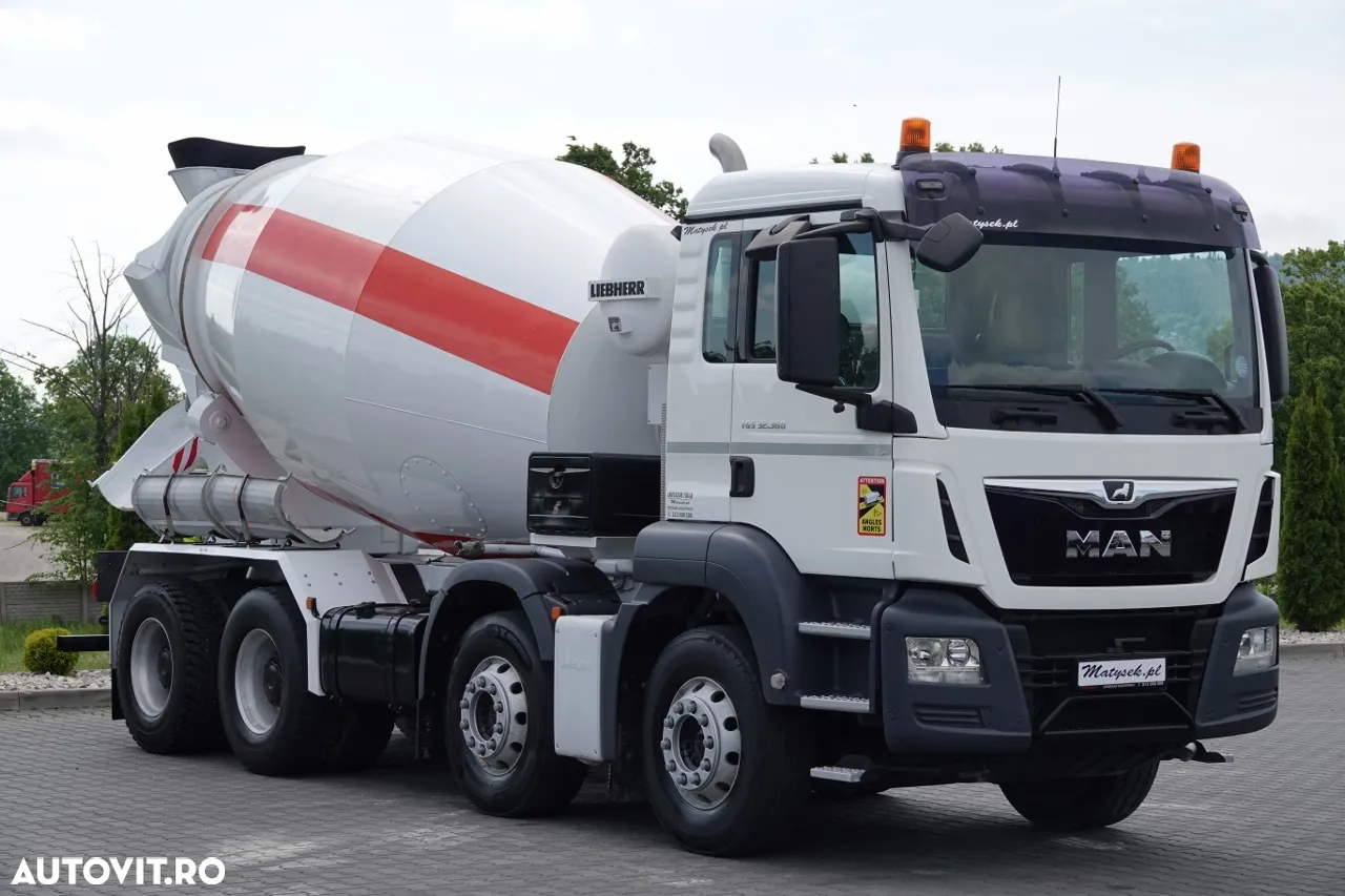 MAN TGS 32.360 / 8X4 / BETONATOR / LIEBHERR CONVERTER / 9 mc / JANTE ALIE / EURO 6 - 4