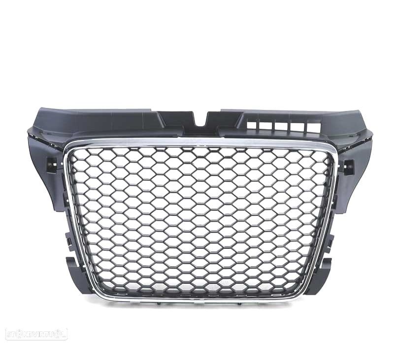GRELHA AUDI A3 8P 08-12 PRETO CROMADO LOOK RS3 - 3