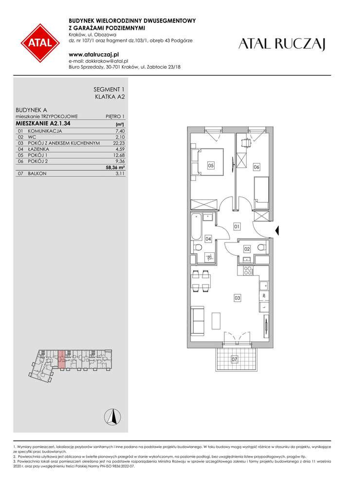 3-pokojowe mieszkanie 58m2 + balkon Bez Prowizji - Pełny obrazek: 2/14