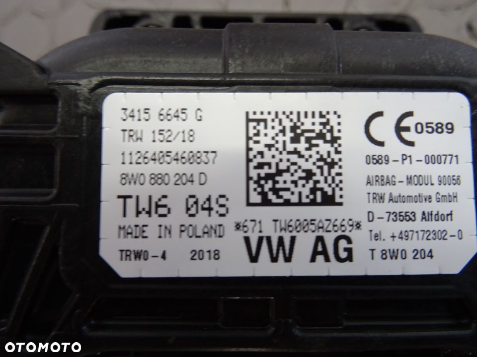 8W0880204D poduszka pasazera Audi A4 A5 8W czesci - 2