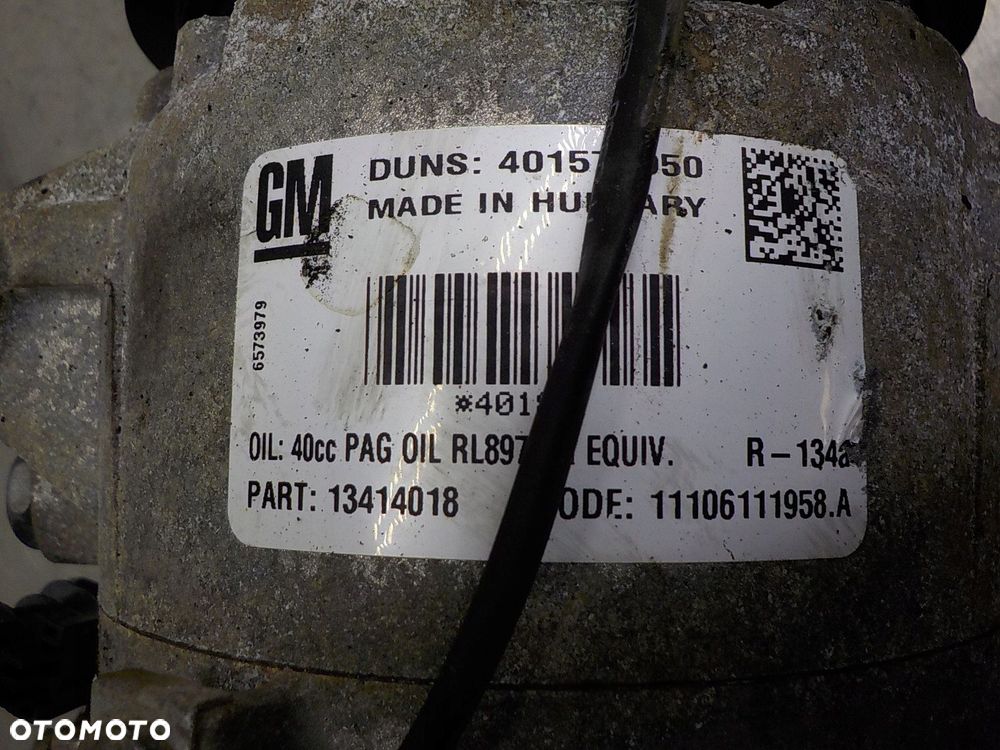 OPEL ASTRA J SPRĘŻARKA POMPA KLIMATYZACJI 401575950 - 2
