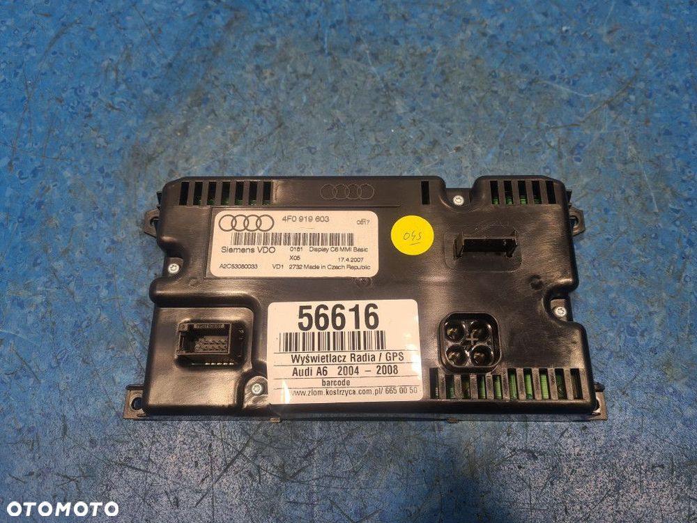 AUDI A6 C6 WYŚWIETLACZ RADIA / GPS 4F0919603 - 6