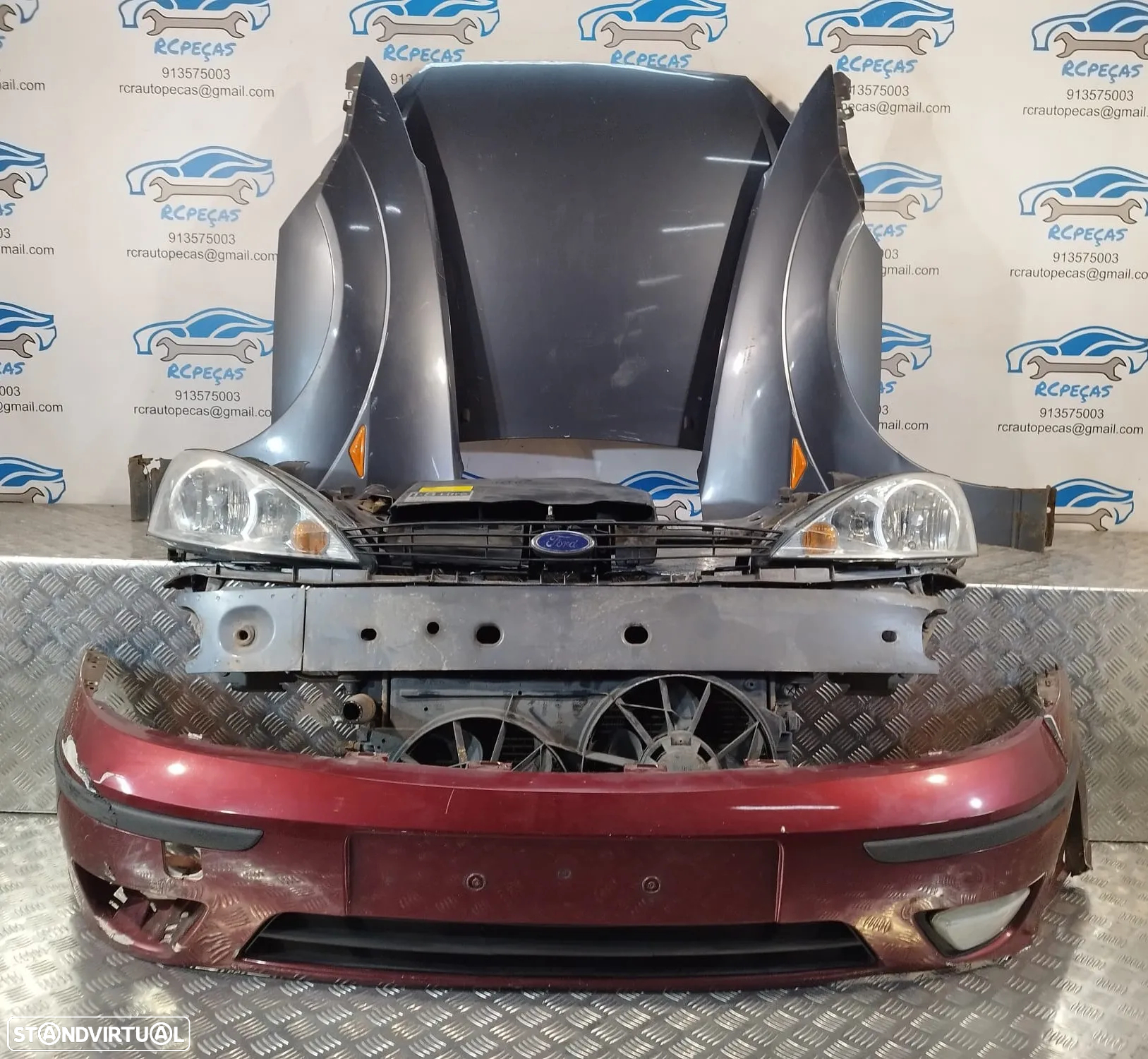 FRENTE COMPLETA FORD FOCUS I 1 MK1 FASE II 2 CAPOT PARACHOQUES GUARDA-LAMAS OTICAS RADIADOR VENTILADOR FRENTE FIBRA REFORÇO - 6