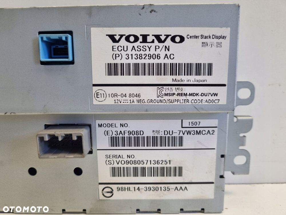 Volvo V40 II EKRAN NAWIGACJI Wyświetlacz Radia 31382906 31382906AC - 16