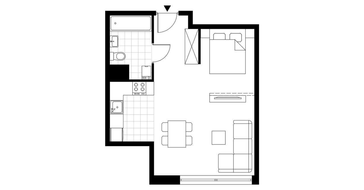 1-pokojowe mieszkanie 40m2 + balkon - Pełny obrazek: 3/23