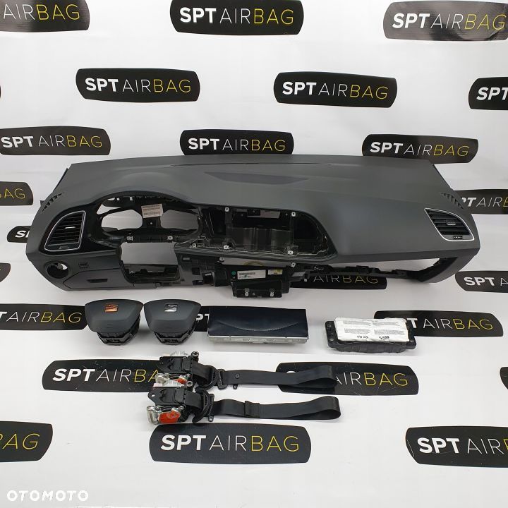 SEAT LEON 3 III 5F LIFT KOKPIT DESKA KONSOLA PULPIT PODUSZKA AIRBAG AIR BAG PASY KIT SET - 1
