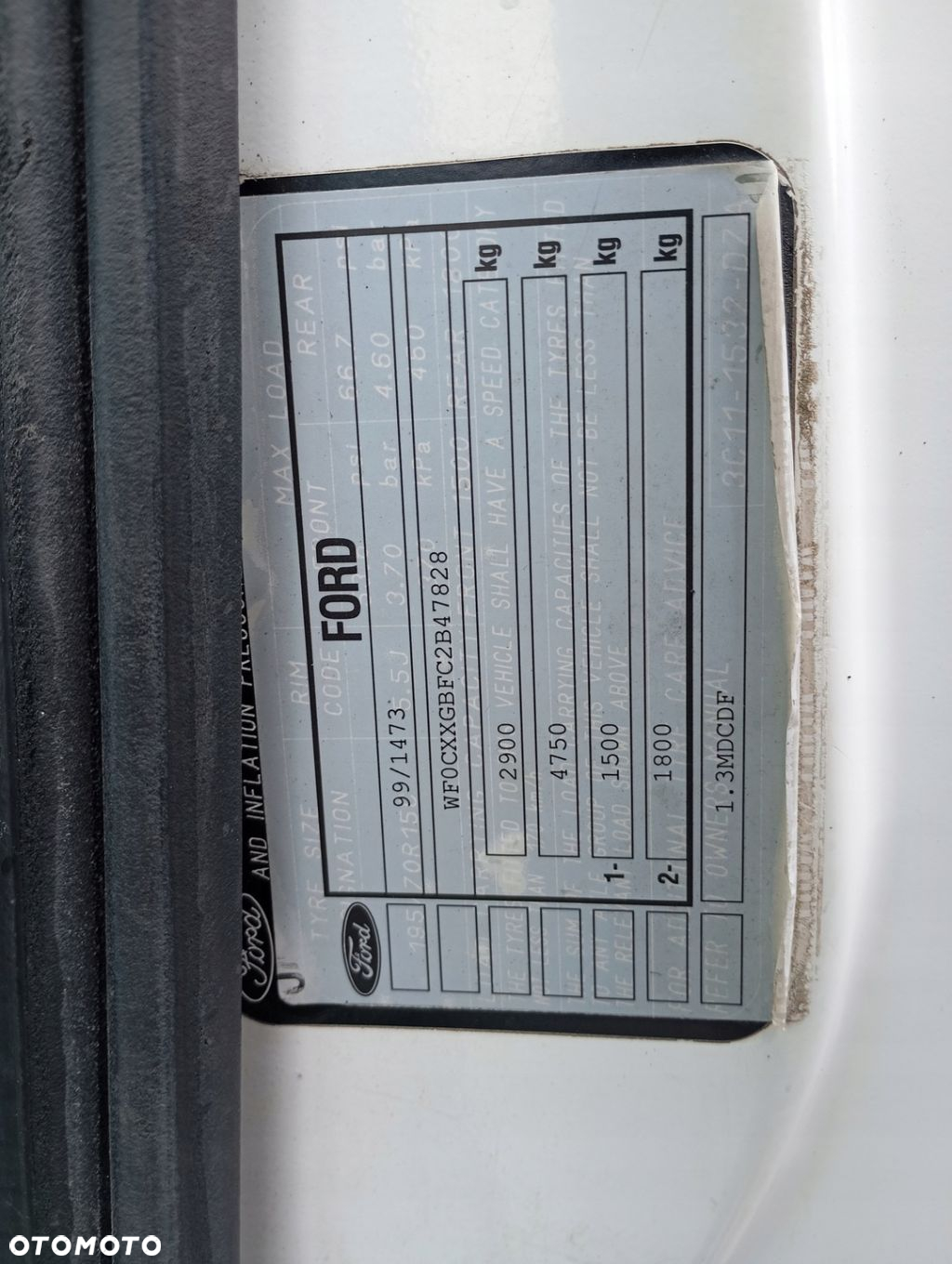 FORD TRANSIT MK6 VI 00-06 BŁOTNIK PRZÓD LEWY BIAŁY - 5