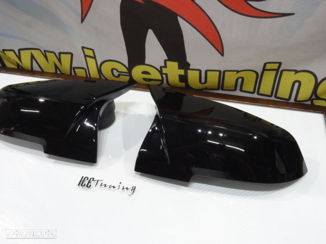 Capas, carcaça de espelhos M3 look em preto brilhante BMW F22, F23, F30, F20/F21 12-14, F30, F31, F32, F33, F34, F36, X1 E84. E87, i3 - 5