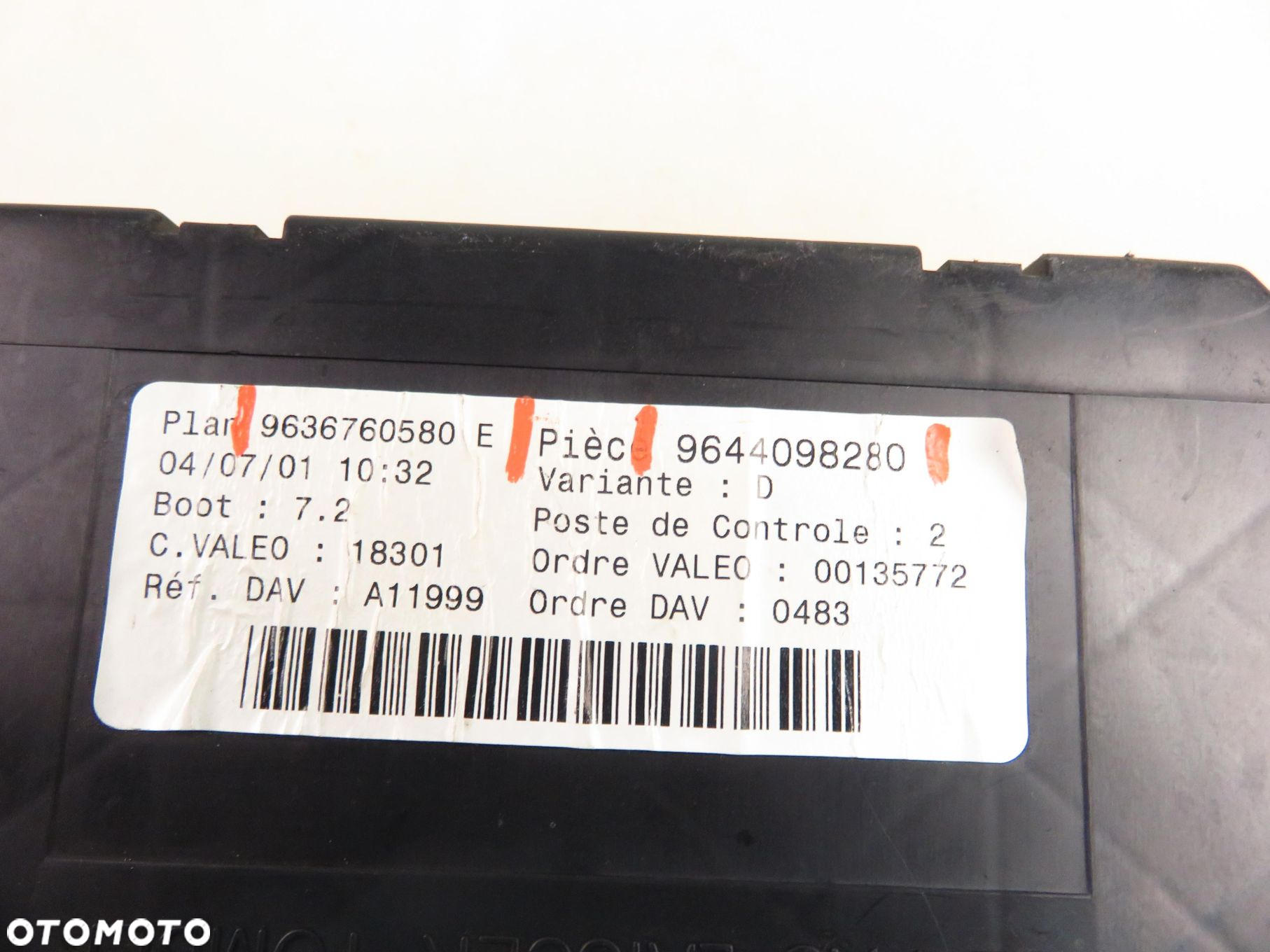 BSI PEUGEOT 307 (3A/C) 2.0 HDi 110 - RHS (DW10ATED) 9636760580E 9644098280 - 5