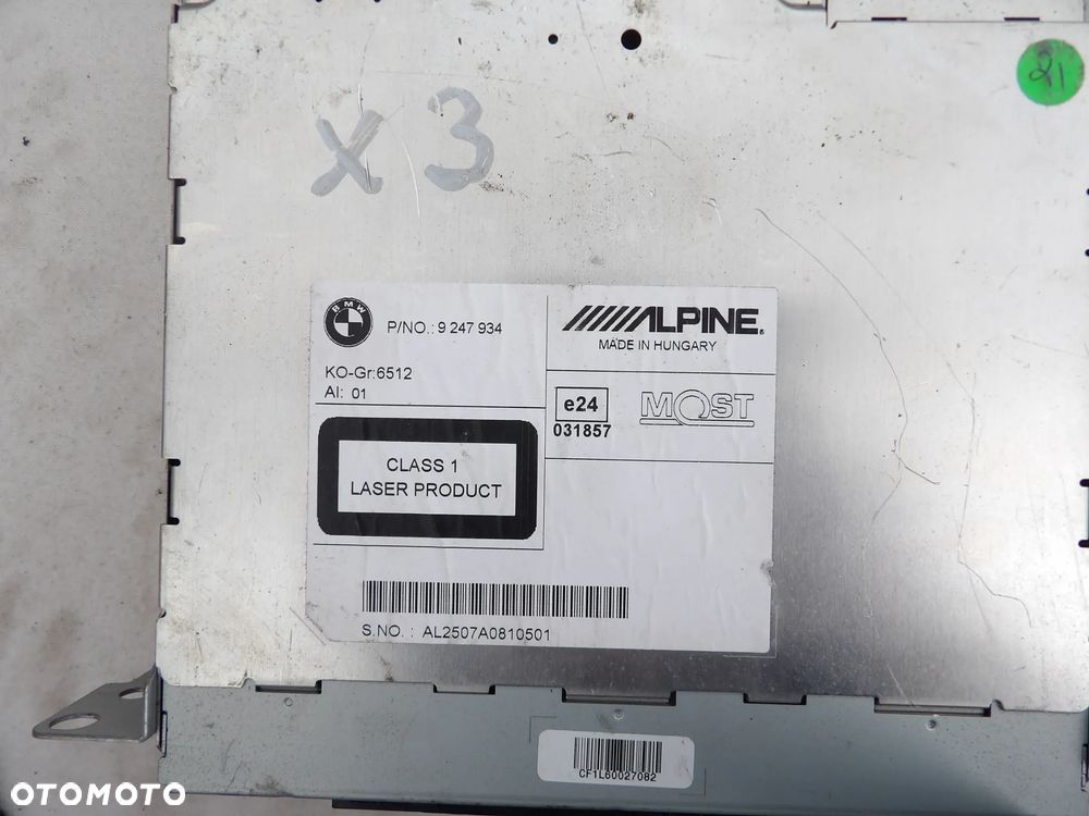 BMW -RADIO ALPINE X3 - 9247934 - 1