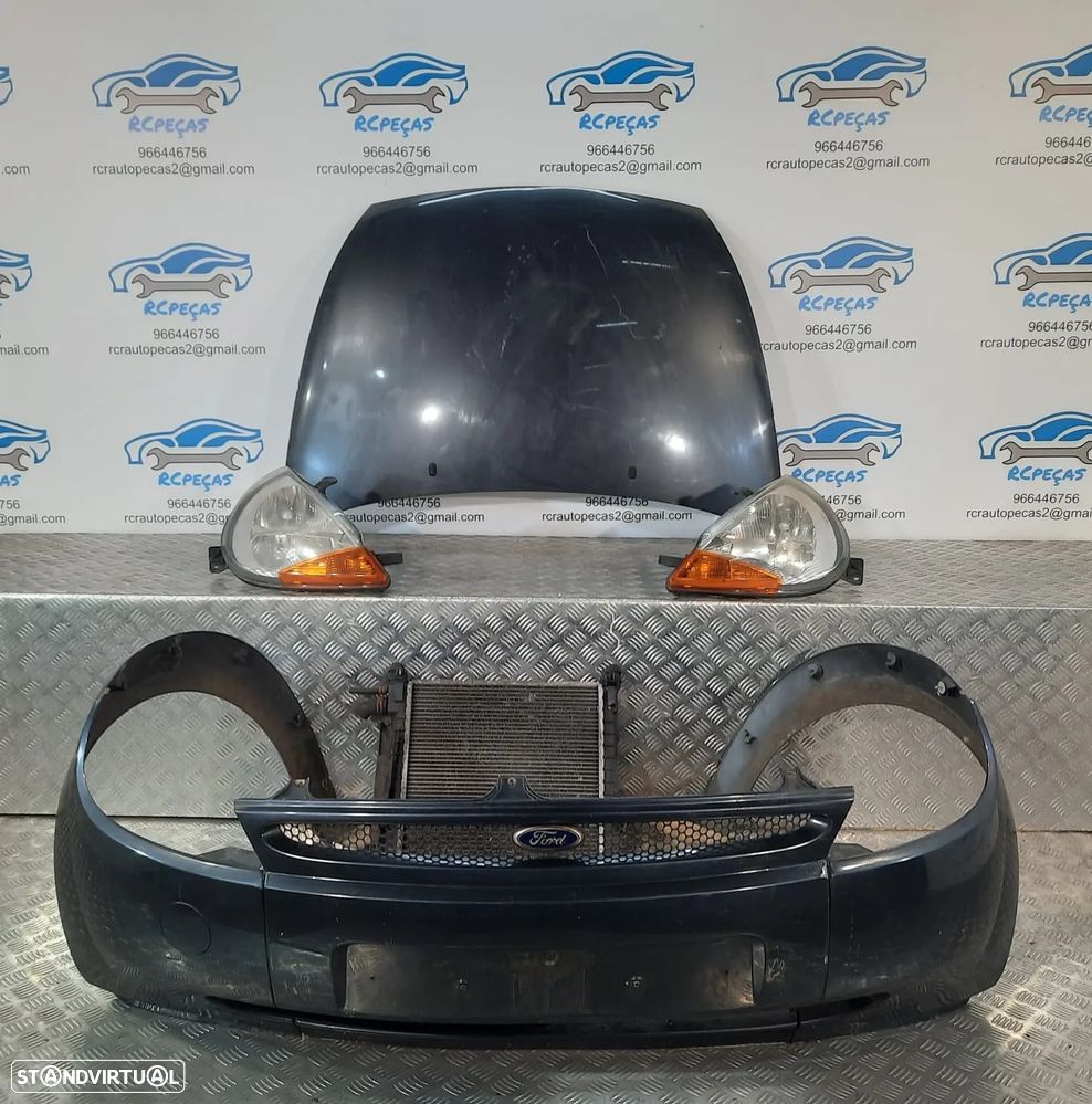 FRENTE COMPLETA FORD KA I 1 MK1RB CAPOT PARACHOQUES GUARDA-LAMAS OTICAS RADIADOR VENTILADOR FRENTE FIBRA REFORÇO