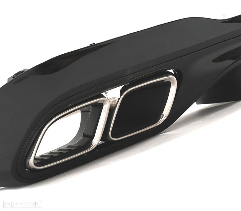 DIFUSOR MERCEDES W206 AMG 21- LOOK C63 + PONTEIRAS DE ESCAPE CROMADAS - 4
