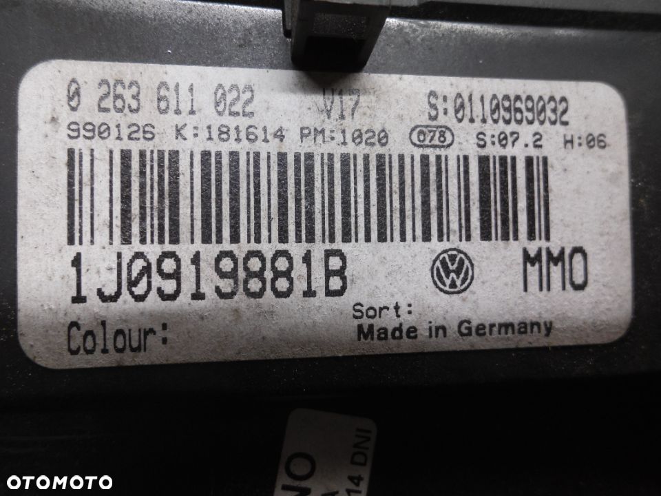 VW BORA LICZNIK ZEGARY 1,6B 1J0919881B  POSIADAM 2 SZT - 7