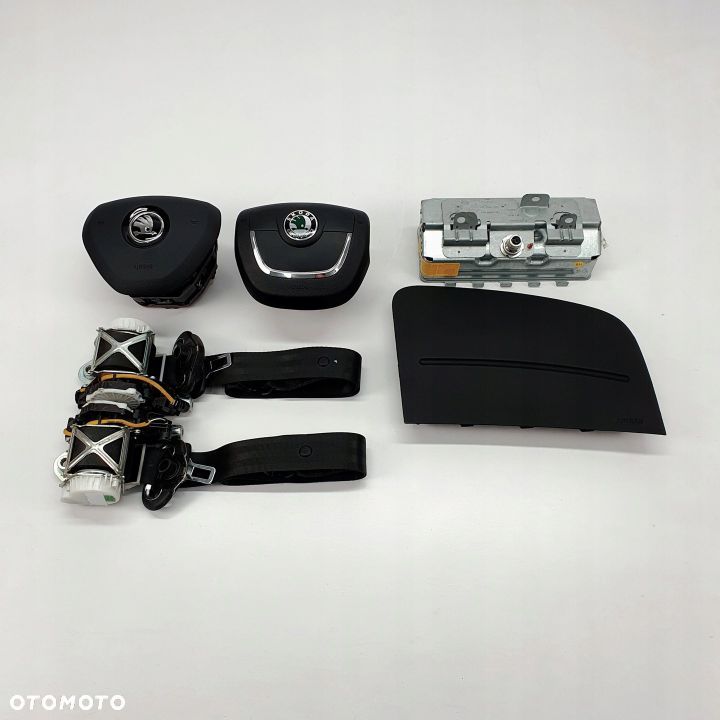 SKODA FABIA II LIFT ZAŚLEPKA PODUSZKA POWIETRZNA KIEROWCY PASAŻERA PASY AIRBAG AIR BAG KIT SET - 1