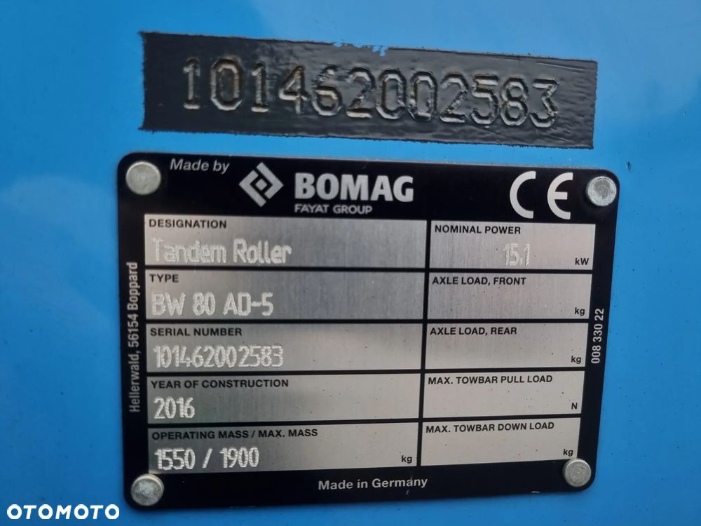 Bomag Walec Drogowy BW80 AD-5 2tony Jak Nowy z Norwegii Przebieg 153 mtg!! 2017r - 10