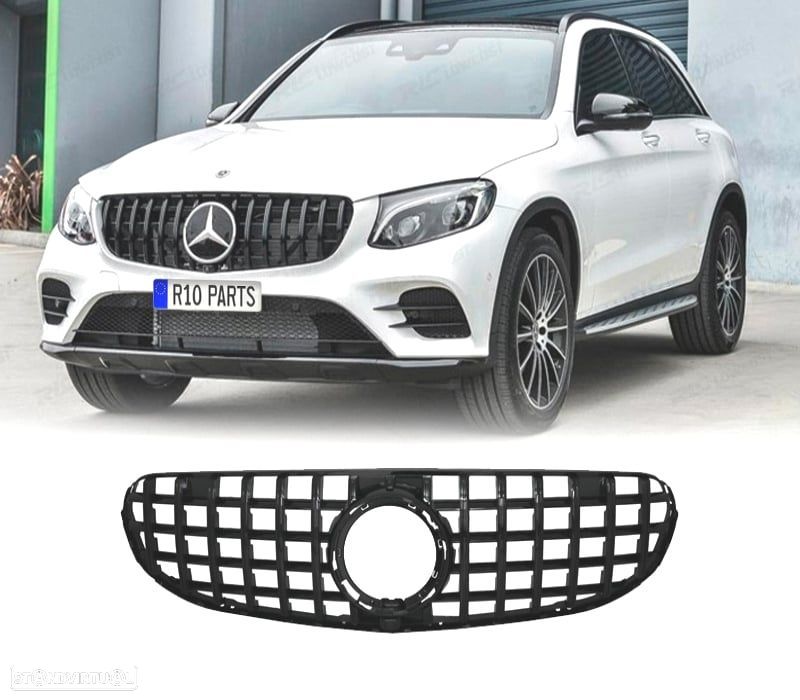 GRELHA FRONTAL MERCEDES GLC X253 C253 15-18 LOOK AMG GT PRETO - 1