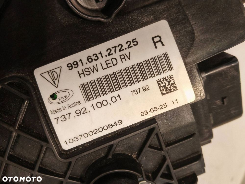 porsche 911 991 full led przód strona prawa 99163127225 - 2