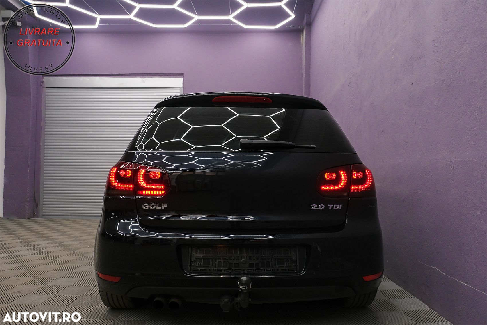 Stopuri Full LED VW Golf 6 VI (2008-2013) R20 Design Rosu Fumuriu cu Semnal Dinami- livrare gratuita - 20