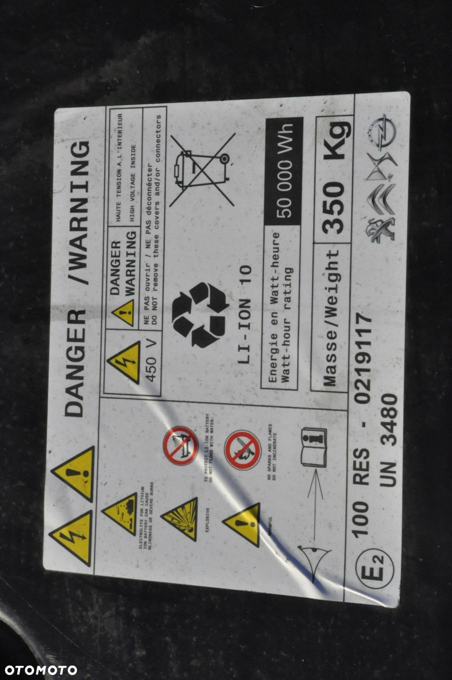 CITROEN C4 III e-C4 2021R. BATERIA AKUMULATOR 9646865280 50KwH - 9