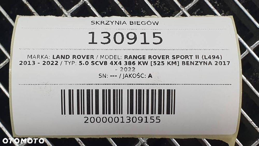 SKRZYNIA BIEGÓW REDUKTOR RANGE ROVER 5.0 V8 USZKODZONA L494 HPLA-7K780-AD - 20