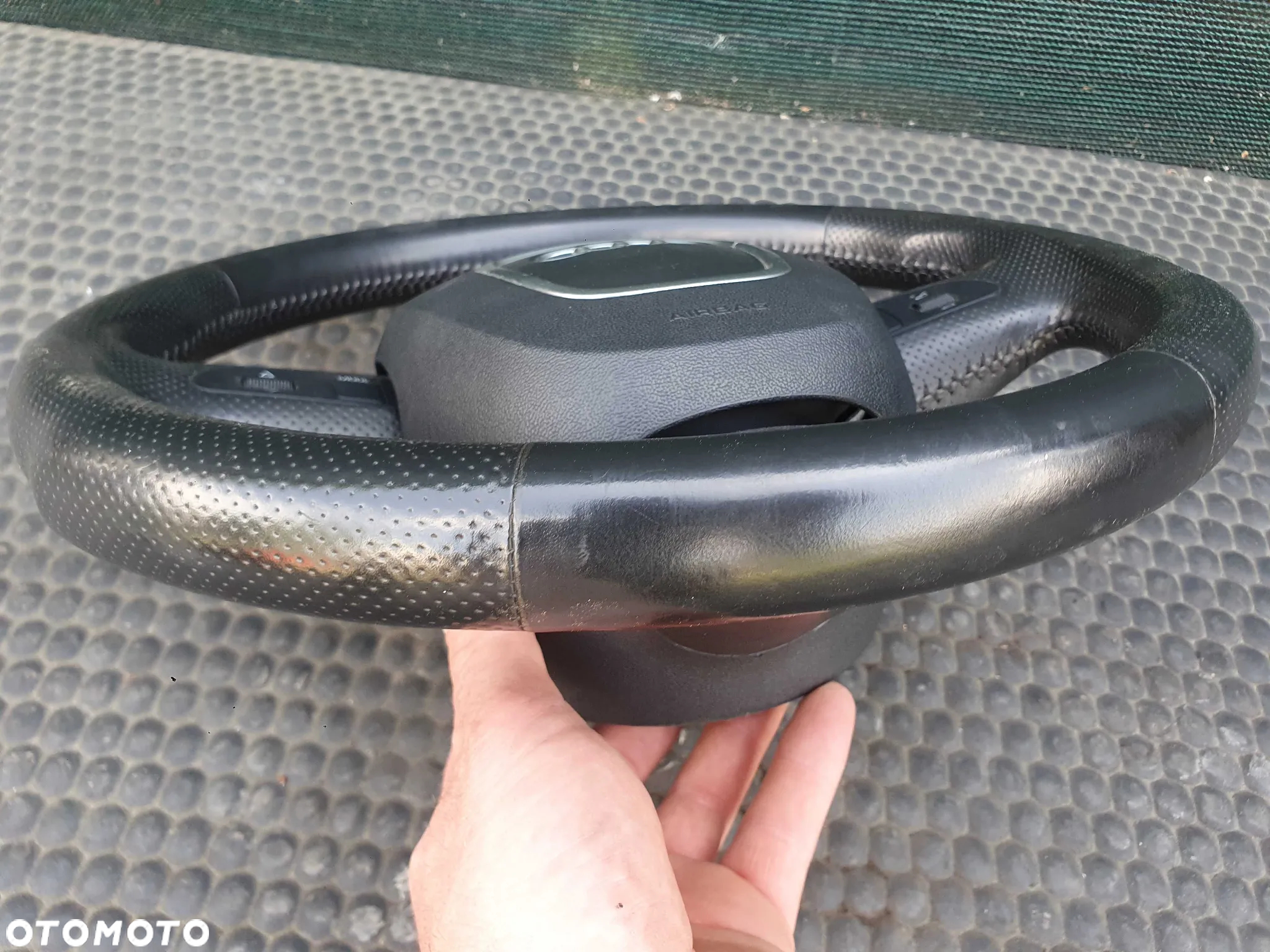 Kierownica Trzy 3 Ramienna Czarna Pikowana Skóra Air Bag Poduszka Wtyczka AUDI A4 B6 B7 - 18