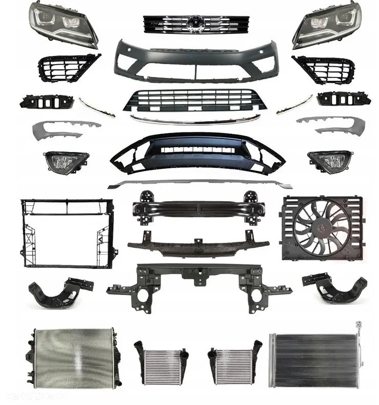 VW Touareg 14-18 KOMPLETNY PRZÓD W DOWOLNY KOLOR:  PRZÓD MASKA BŁOTNIK ZDERZAK LAMPA - 1