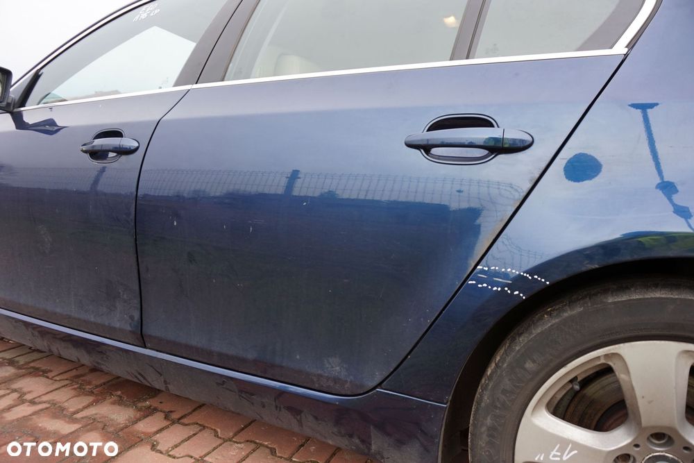 DRZWI TYLNE LEWE 5 E60 LIFT LCI SEDAN A76 BEZ TAPICERKI NIEBIESKI TIEFSEEBLAU BMW 2007-2010 - 3