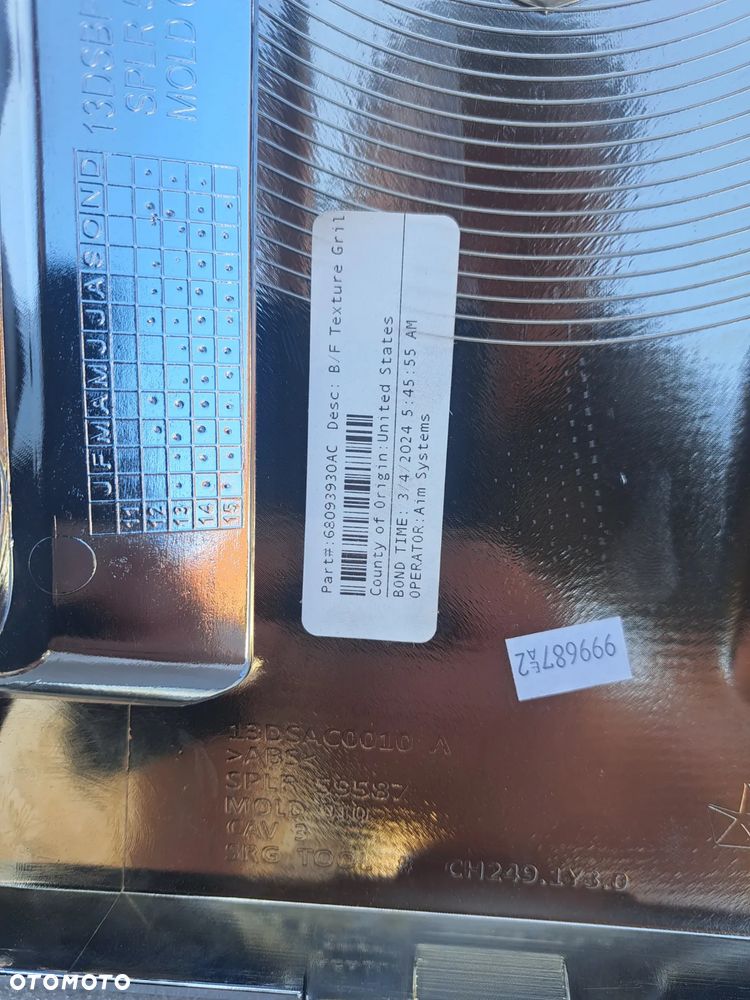 Grill Atrapa chłodnicy Dodge Ram 1500 IV 2013-2019 K68093930AC 68093930AC 13DSAC0010A 13DSBF2011AB 13DSBF2010AB - 7