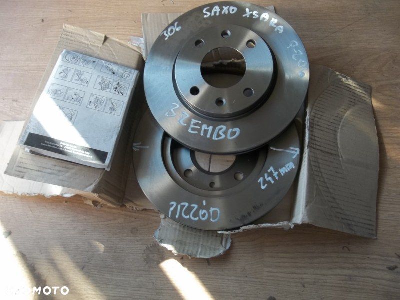Saxo Xsara Peugeot 206 306 tarcze hamulcowe przód BREMBO 247mm - 1