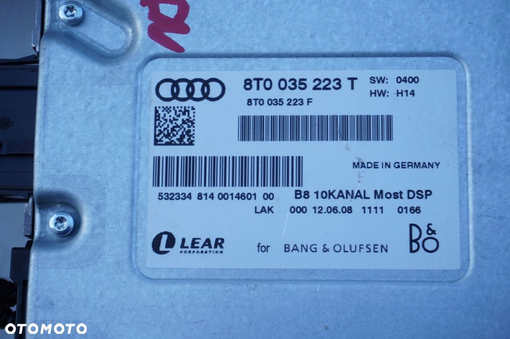 GŁOŚNIKI WZMACNIACZ AUDIO BANG & OLUFSEN 8T0035223T AUDI A4 B8 - 4