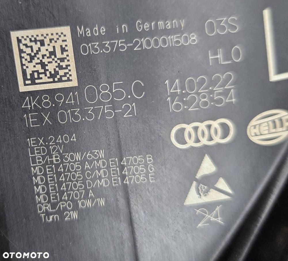 audi rs7 c8 4k lz7s przód kompletny zderzak carbon nightvision lampy laser - 12