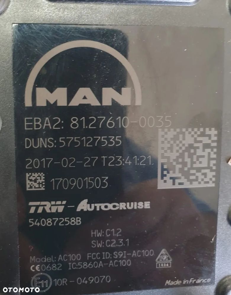 KAMERA ASYSTENT RADAR ODLEGŁOŚCIOWY MAN TGX DISTRONIC TRW 81276100035 - 3