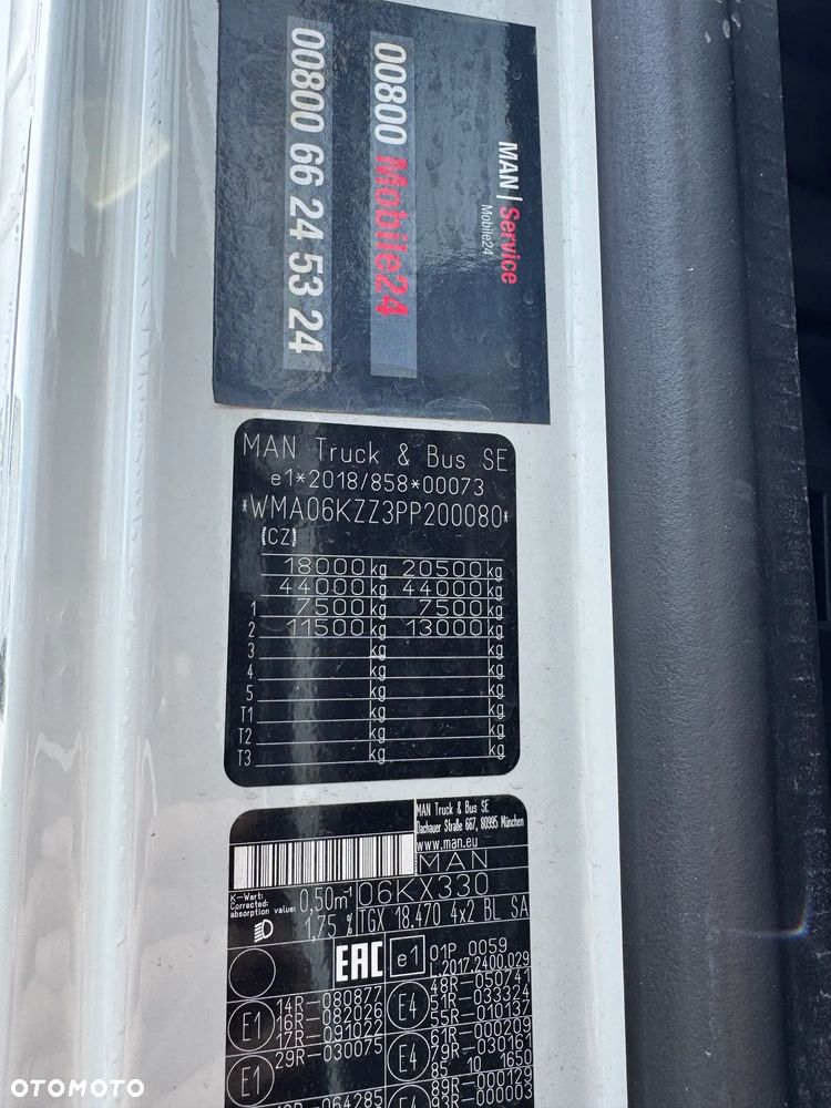 MAN TGX 18.470 4X2 BL SA, klima postojowa, duża kabina, retarder, nowe opony 6szt, ACC, LGS, - 7