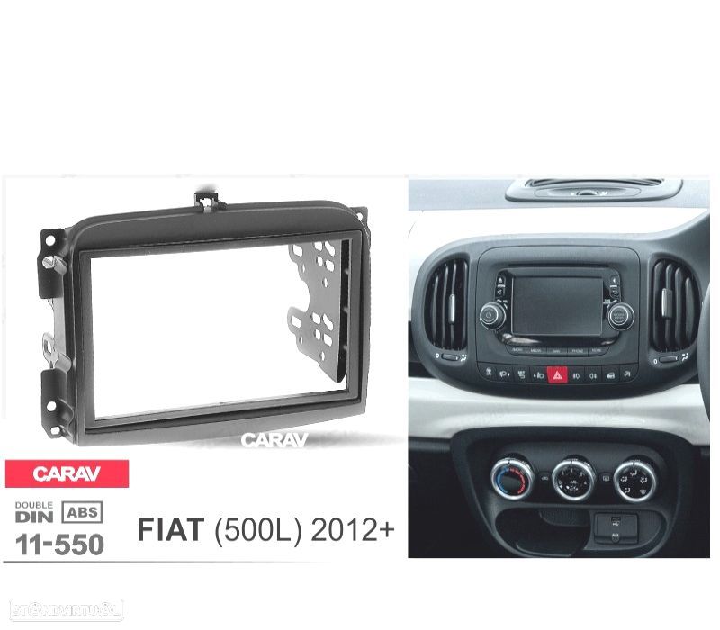 MOLDURA ADAPTADOR PRETO PARA RADIO 2-DIN PARA FIAT 500L - 4
