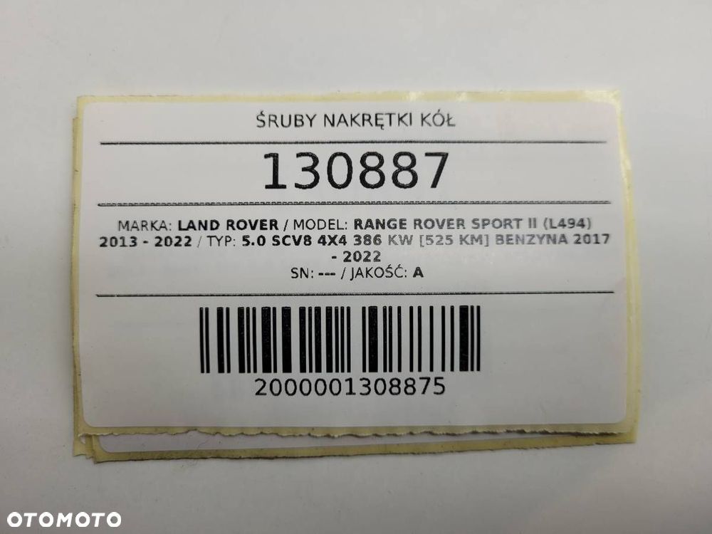 ŚRUBY NAKRĘTKI KÓŁ 17 SZTUK RANGE ROVER SPORT II L494 2018 EU - 11