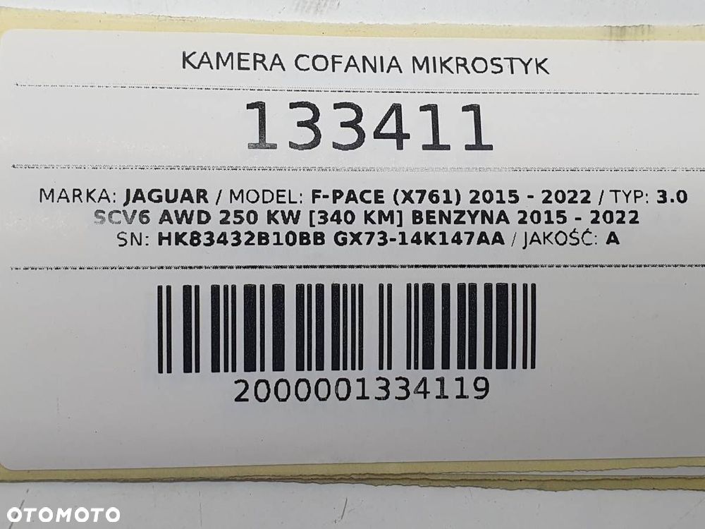KAMERA COFANIA MIKROSTYK KLAPY TYŁ COFANIA JAGUAR F-PACE X761 - 8