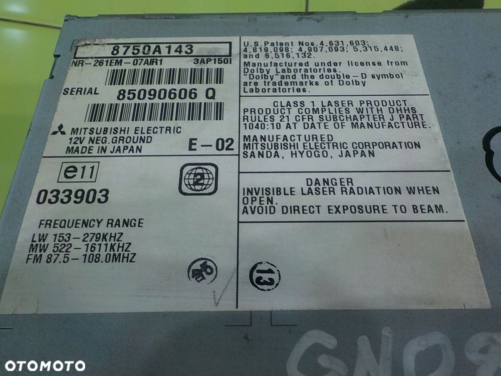 MITSUBISHI OUTLANDER II 2.0 DID 08r 06-10 5D radio CD 8750A143 - 6