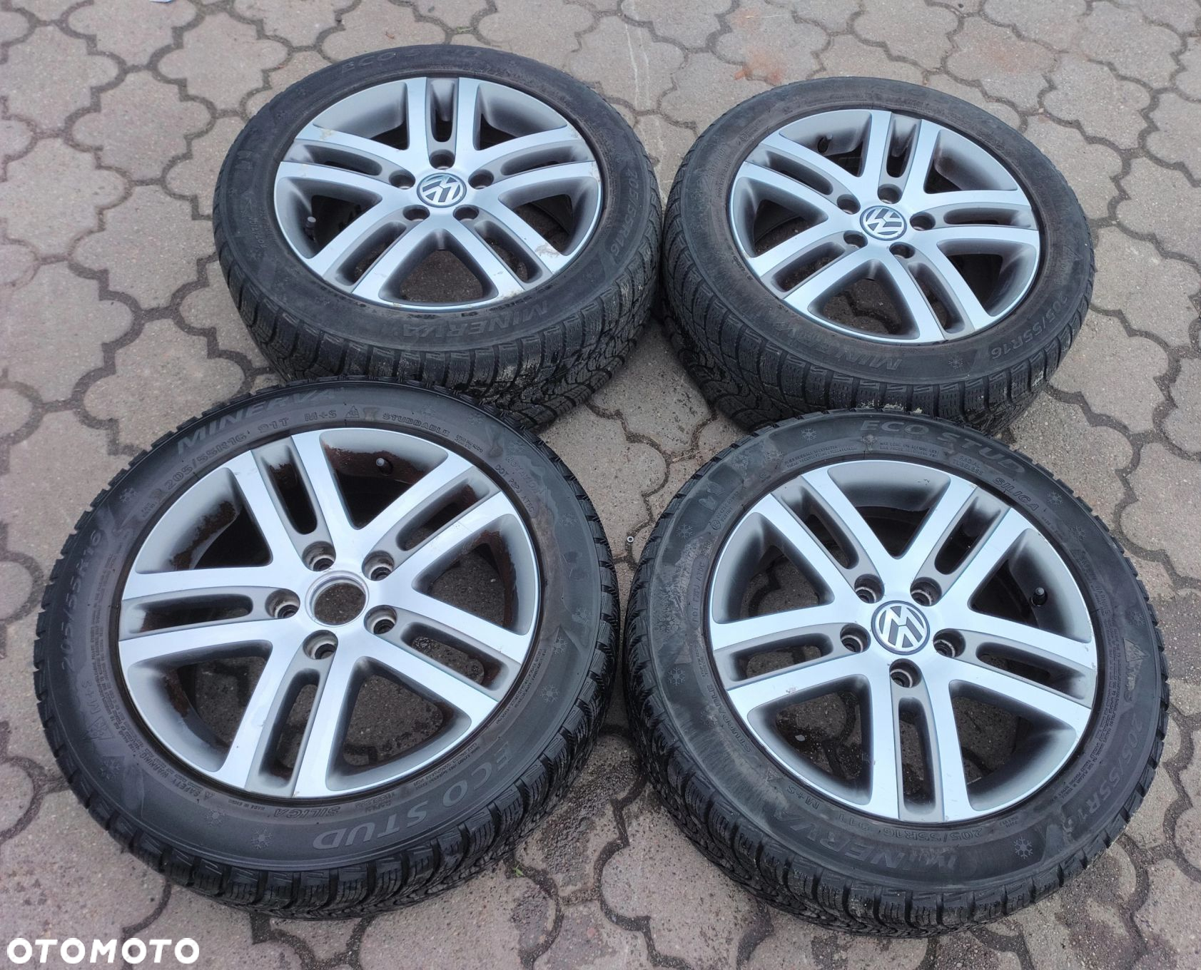 Touran I felga felgi komplet opona opony 205-55-16 zima 5 mm 5x112 lift Caddy Golf V Volkswagen - 2