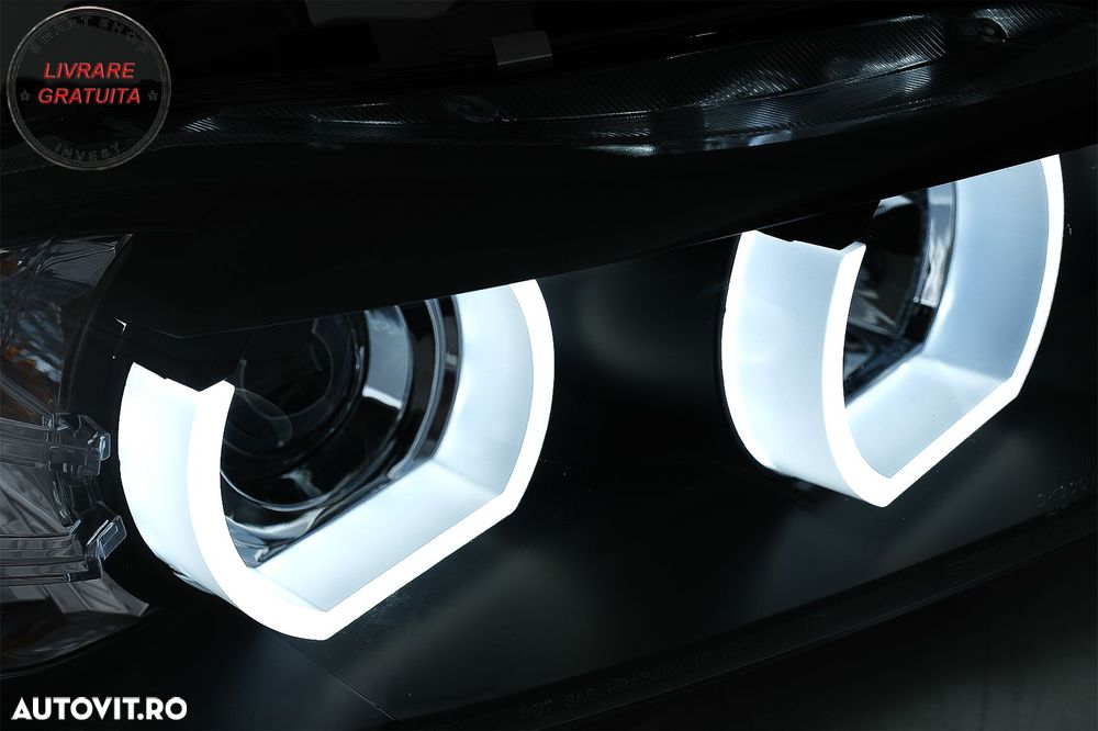 Faruri Halogen U-Led 3D Dual Halo Rims BMW Seria 3 E90 Limuzina E91 Touring (03.20- livrare gratuita - 6
