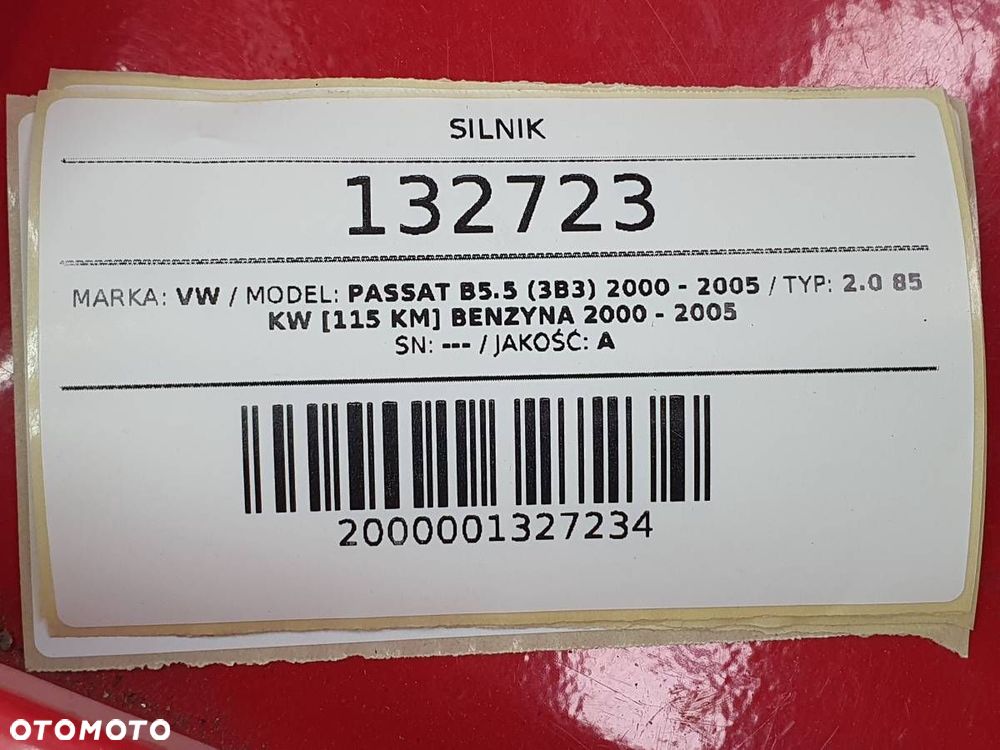 SILNIK KOMPLETNY VW PASSAT B5 2.0 115KM BENZYNA AZM - 9