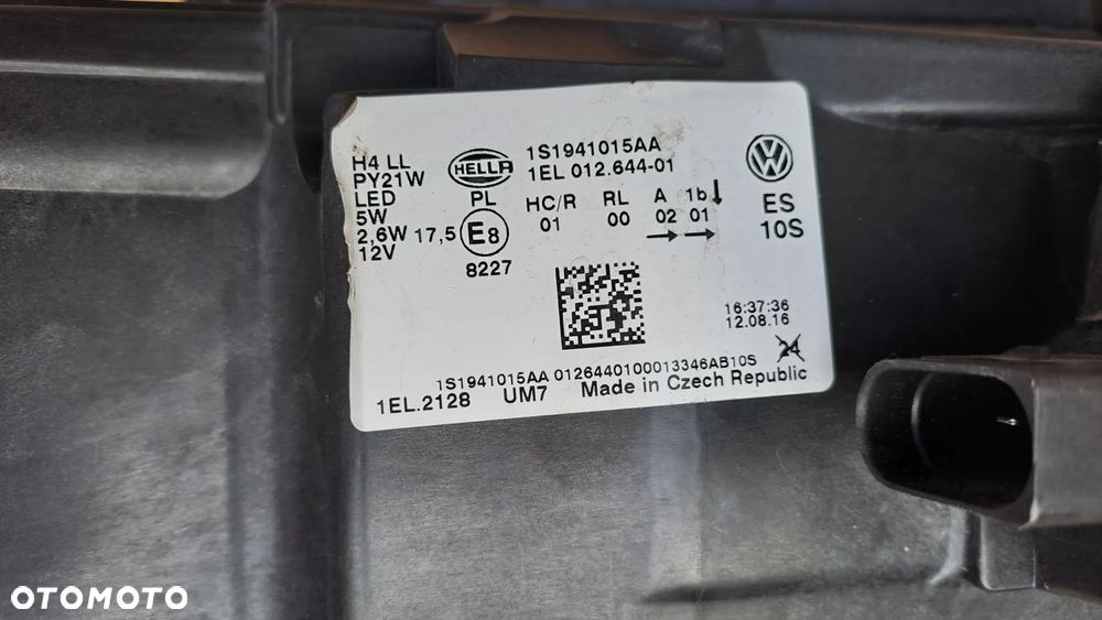 VW UP 1S 1S0 LIFT 16- LEWA LAMPA PRZÓD LED 1S1941015AA UŻYWANA ŁADNA - 6