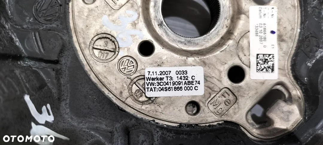VW PASSAT B6 GOLF V 3C0419091AB KIEROWNICA SKÓRZANA SKÓRA MULTIFUNKCJA ORYGINAŁ - 6