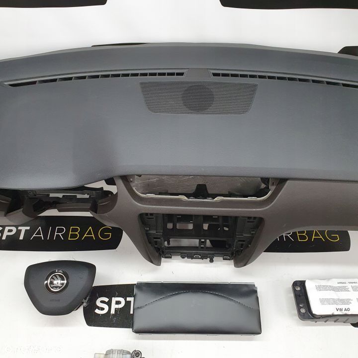 SKODA OCTAVIA III 3 5E0 DESKA ROZDZIELCZA KONSOLA KOKPIT PULPIT PODUSZKI AIRBAG AIR BAG PASY KIT SET - 3