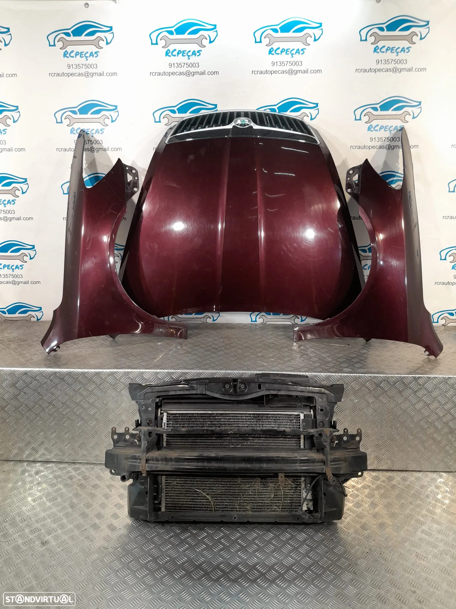 FRENTE COMPLETA SKODA OCTAVIA II 2 MK2 FACELIFT 1Z3 CAPOT PARACHOQUES GUARDA-LAMAS OTICAS RADIADOR VENTILADOR FRENTE FIBRA REFORÇO - 16