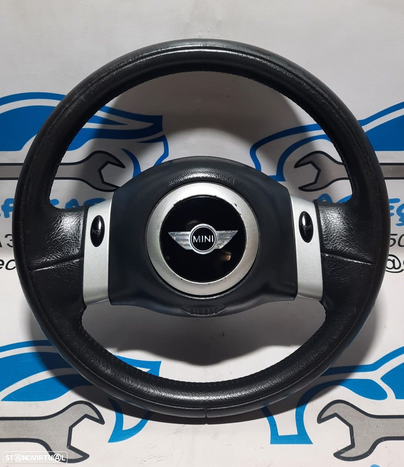 VOLANTE GUIADOR COMPLETO MINI PELE COMANDOS MULTIFUNÇÕES AIRBAG 67920610 32330146479 MINI COOPER ONE R50 R53 - 1