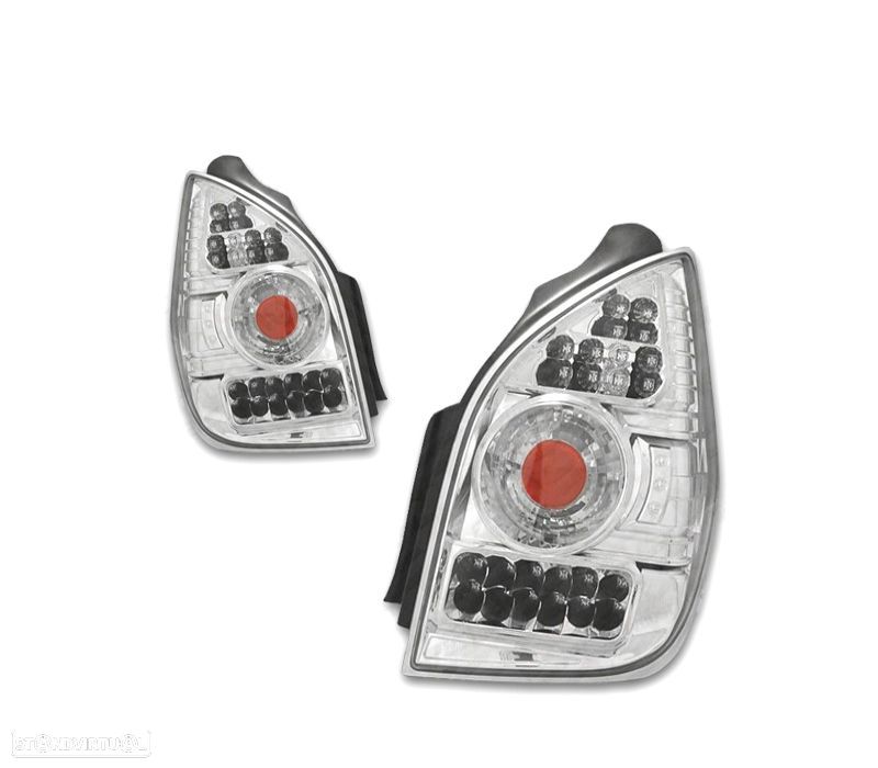 FAROLINS TRASEIROS LED PARA CITROEN C2 03-10 CROMADO - 1